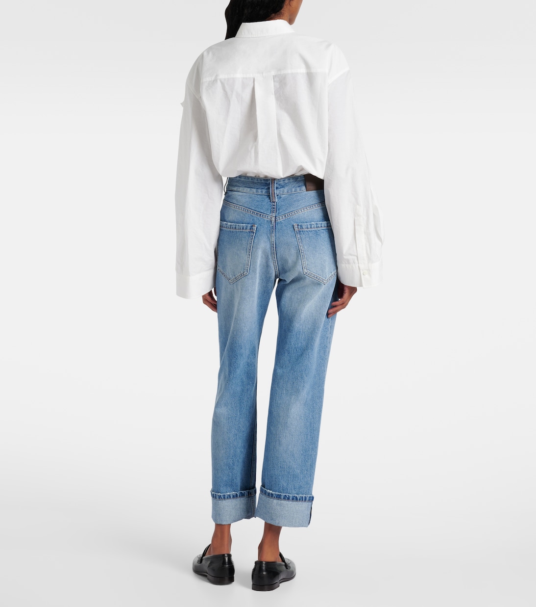 Прямые джинсы с низкой посадкой Brunello Cucinelli, Blu Vintage Denim — фото 3