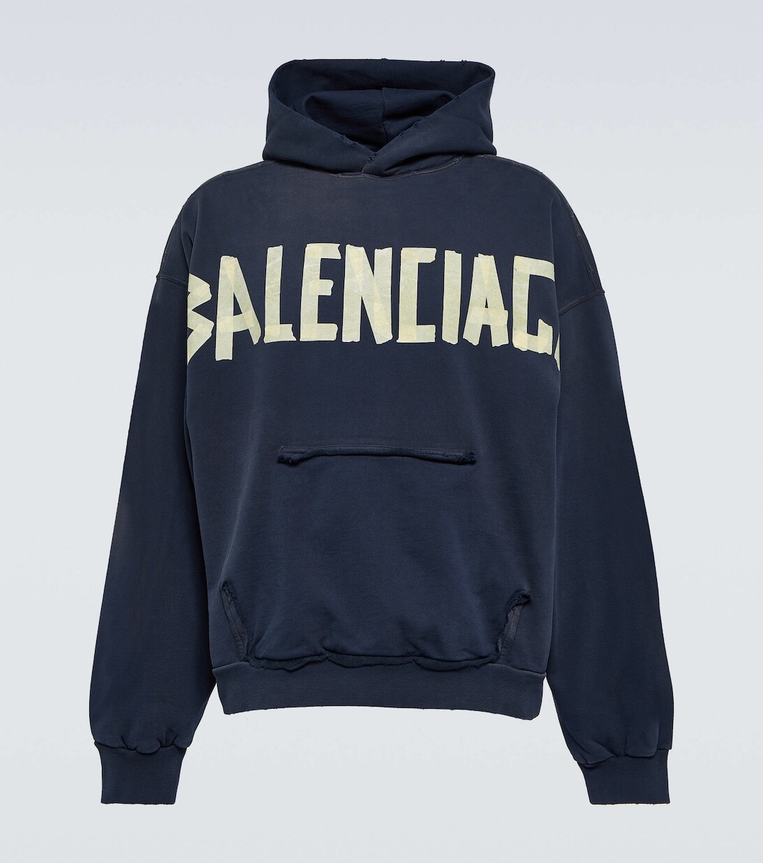 

Худи из хлопкового джерси с логотипом Balenciaga, синий