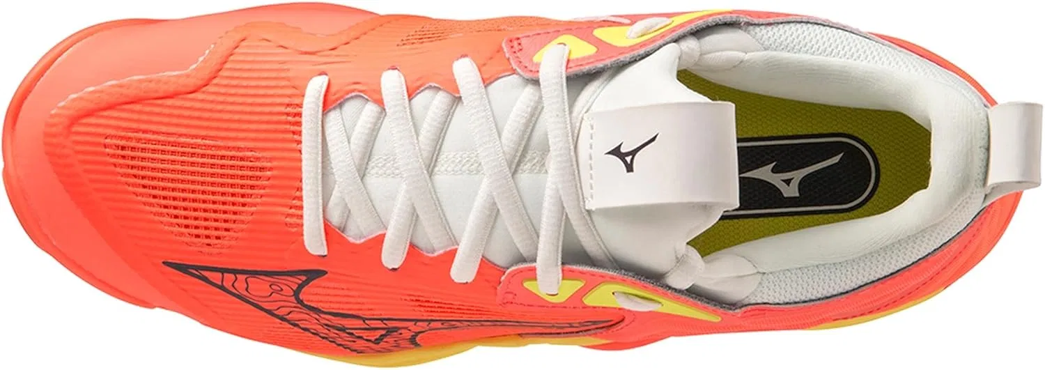 Волейбольные кроссовки Mizuno Wave Momentum 3 унисекс, Neon Flame Black Bolt 2 Neon — фото 4