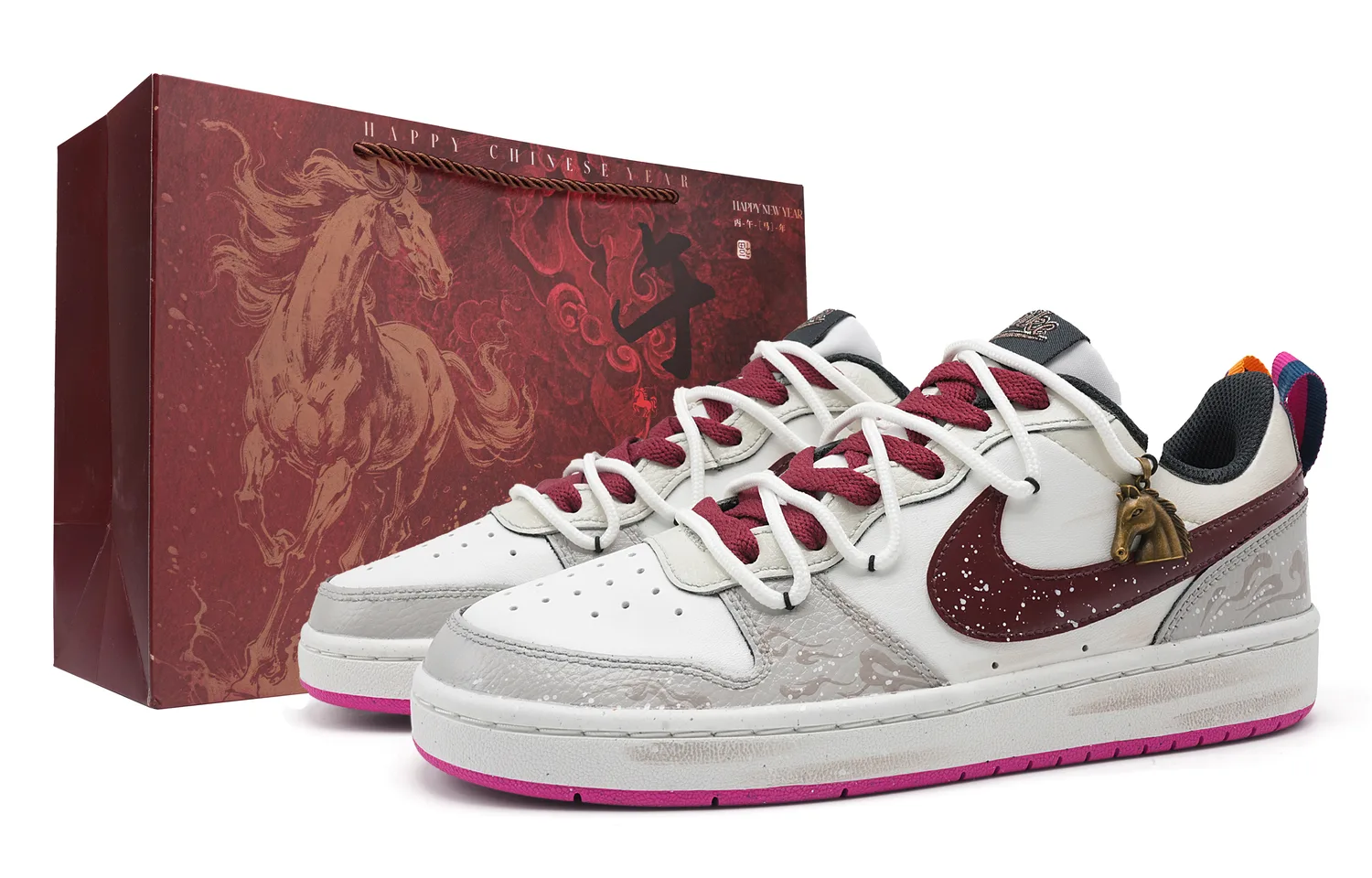 Nike Кроссовки для скейтбординга Court Borough Ancient Scroll Fury Abrasion Resistant Low top Kids' серые