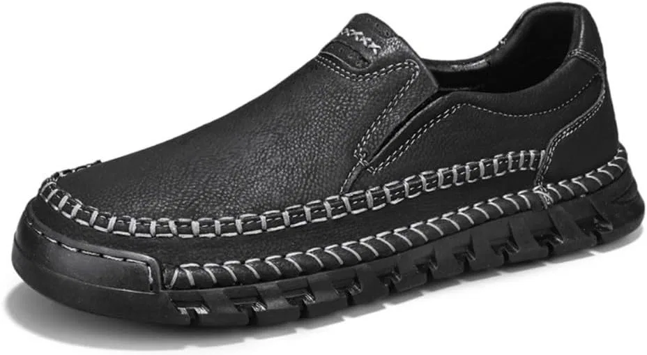 Лоферы кожаные Mens Loafers, 5899 Black Adornosbt
