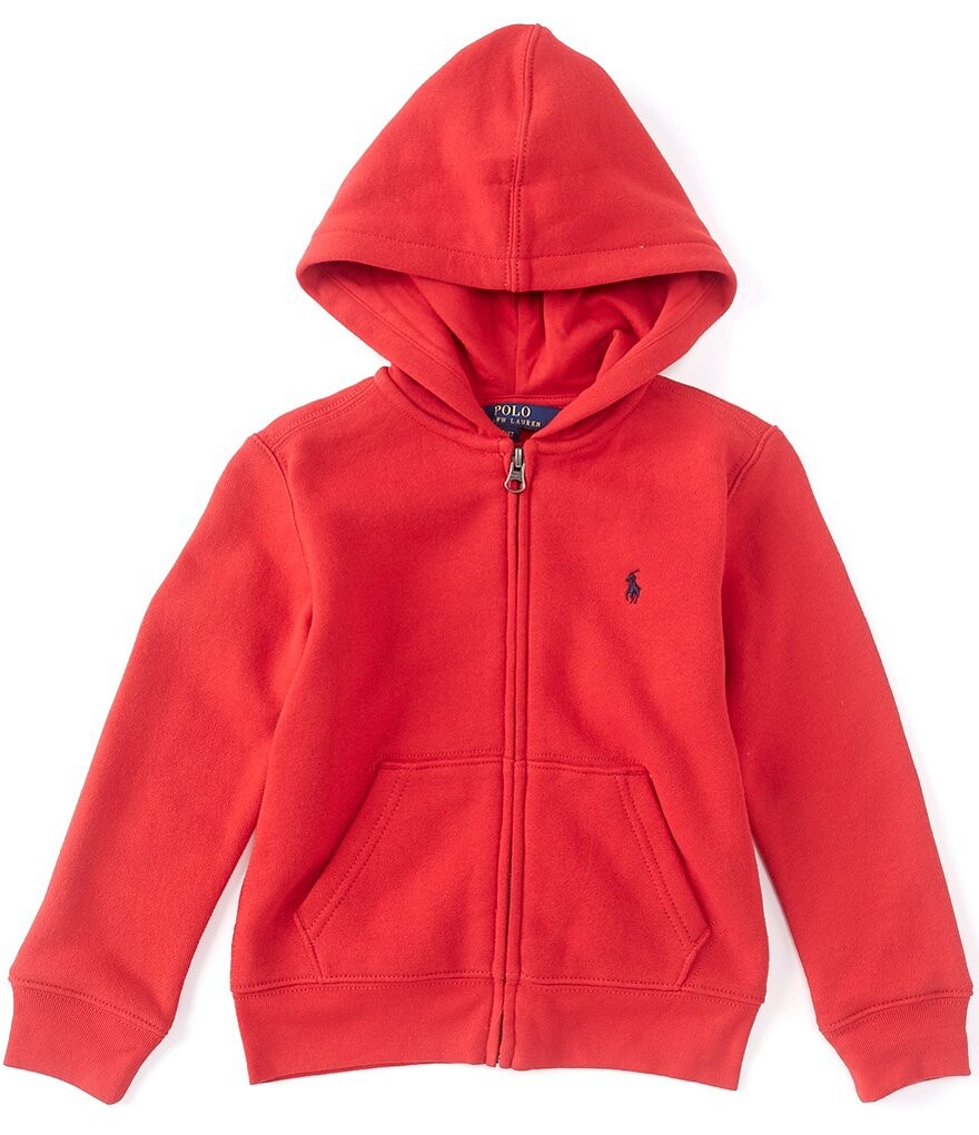 

Куртка с капюшоном и молнией во всю длину Polo Ralph Lauren Little Boys 2T-7, красный