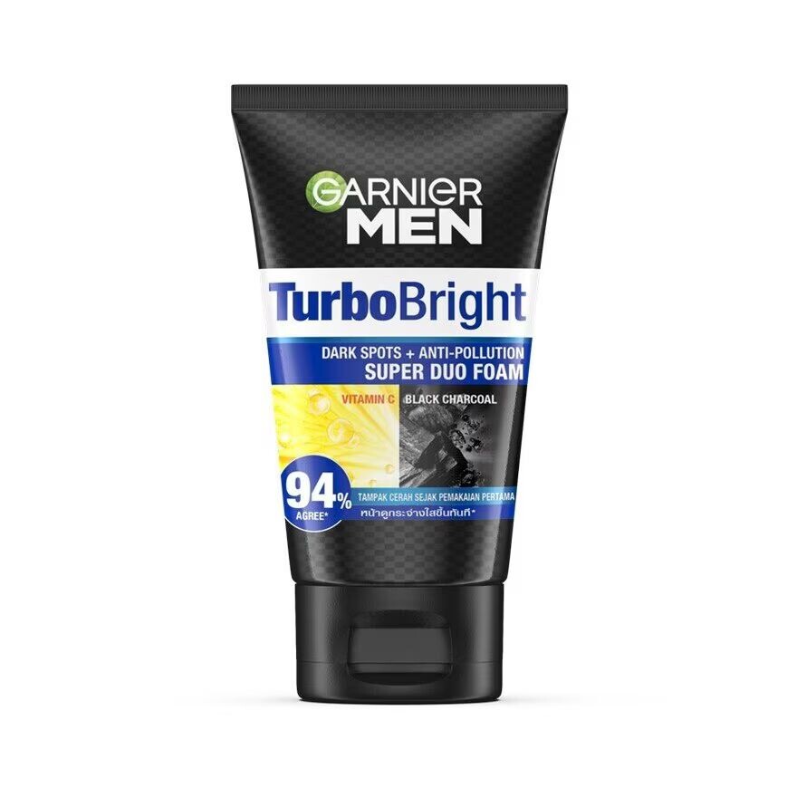 

Garnier Men Пенка Turbo Bright Duo Черная 100 мл, Blue
