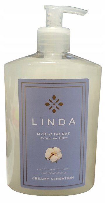 

Жидкое мыло Linda Creamy Cotton с дозатором для рук и тела 0,5 л