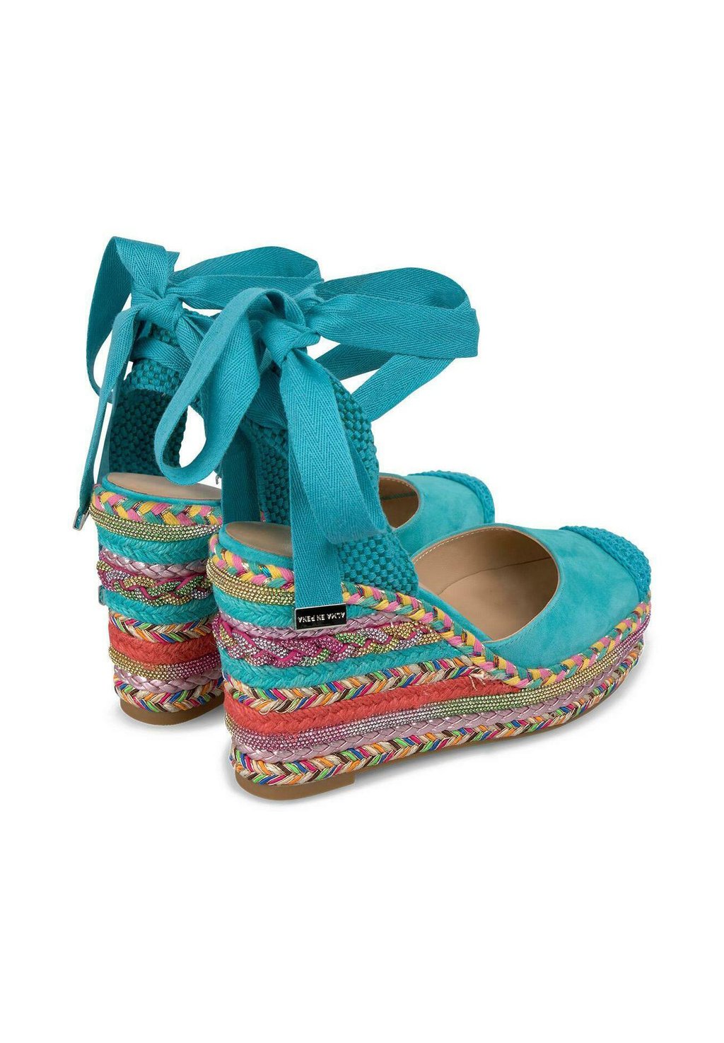 Босоножки на платформе DE CON PUNTERA REDONDEADA Y CIERRE CORDONES - Platform heels Alma en Pena, бирюзовый — фото 4