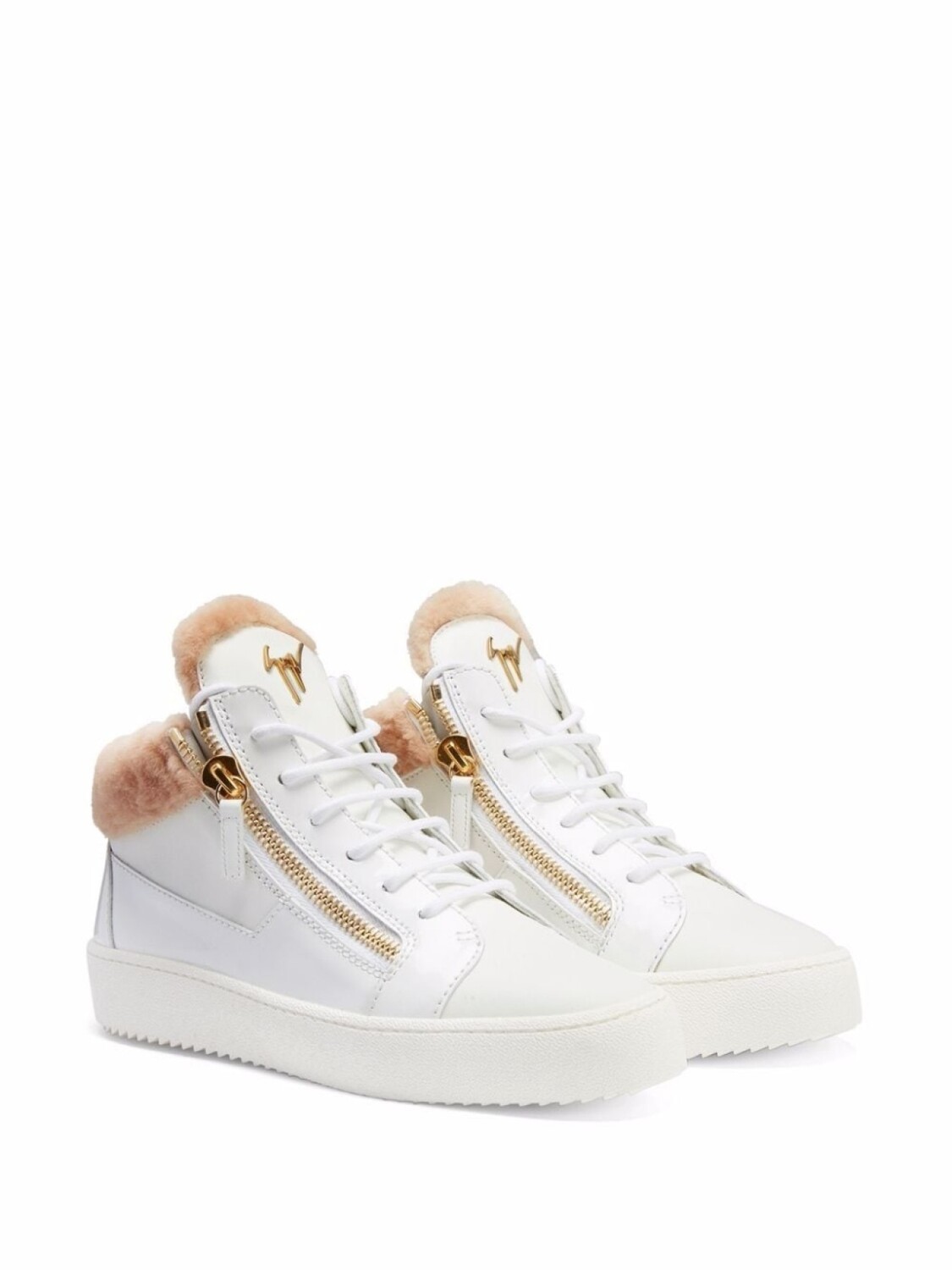 Giuseppe Zanotti высокие кеды  Kriss с подкладкой из овчины, белый — фото 2