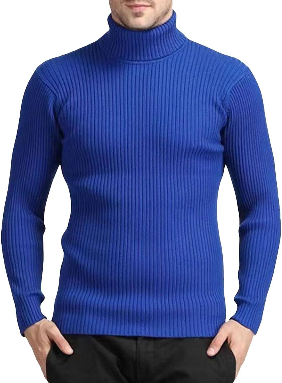 

Мужской ребристый водолазка Slim Fit