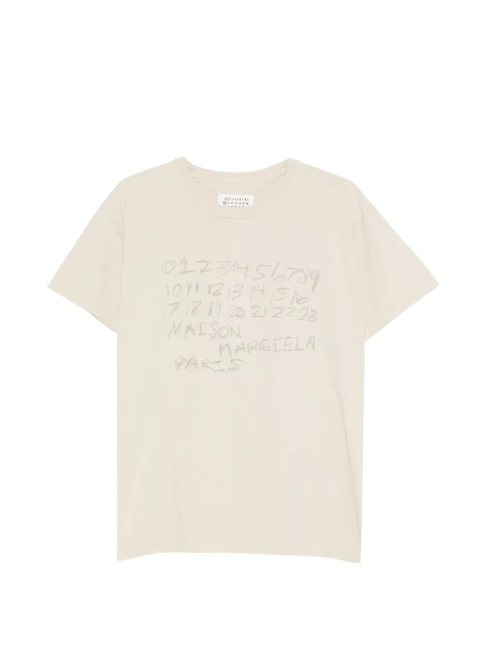 

Футболка с принтом в виде цифр Mm6 Maison Margiela, бежевый