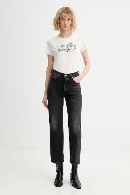 Джинсы прямые с высокой талией RIBCAGE прямого кроя Levi's, черный — фото 2