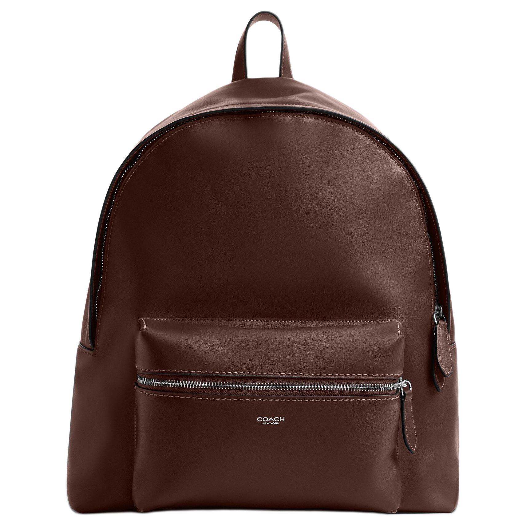 

COACH Большой рюкзак из коровьей кожи унисекс коричневый
