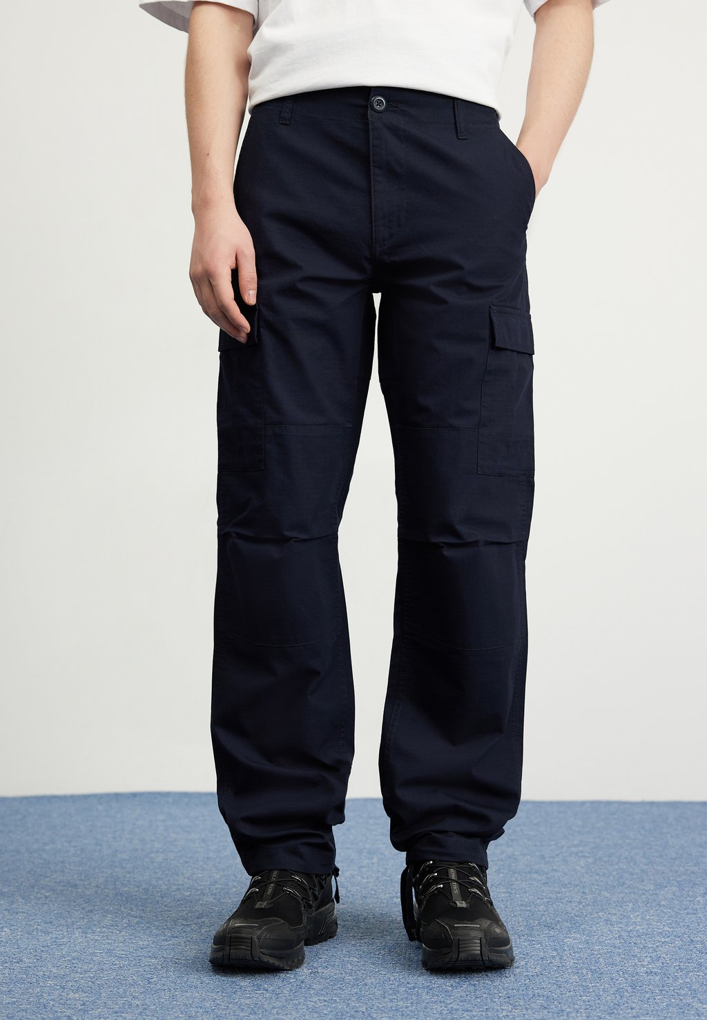 

Брюки Cargo Aviation Pant Carhartt WIP, цвет dark navy rinsed