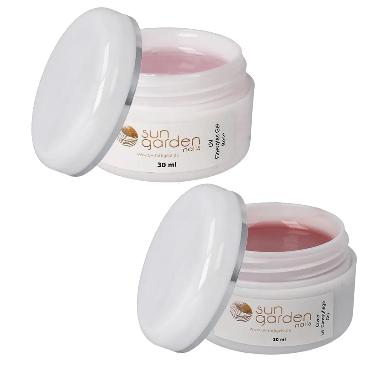 Набор УФ-гелей «Builder Gel Fibreglass Gel Rose Clear» 30 мл и «UV Cover Gel» 30 мл от Sun Garden Nails Sun Garden Nails — фото 2
