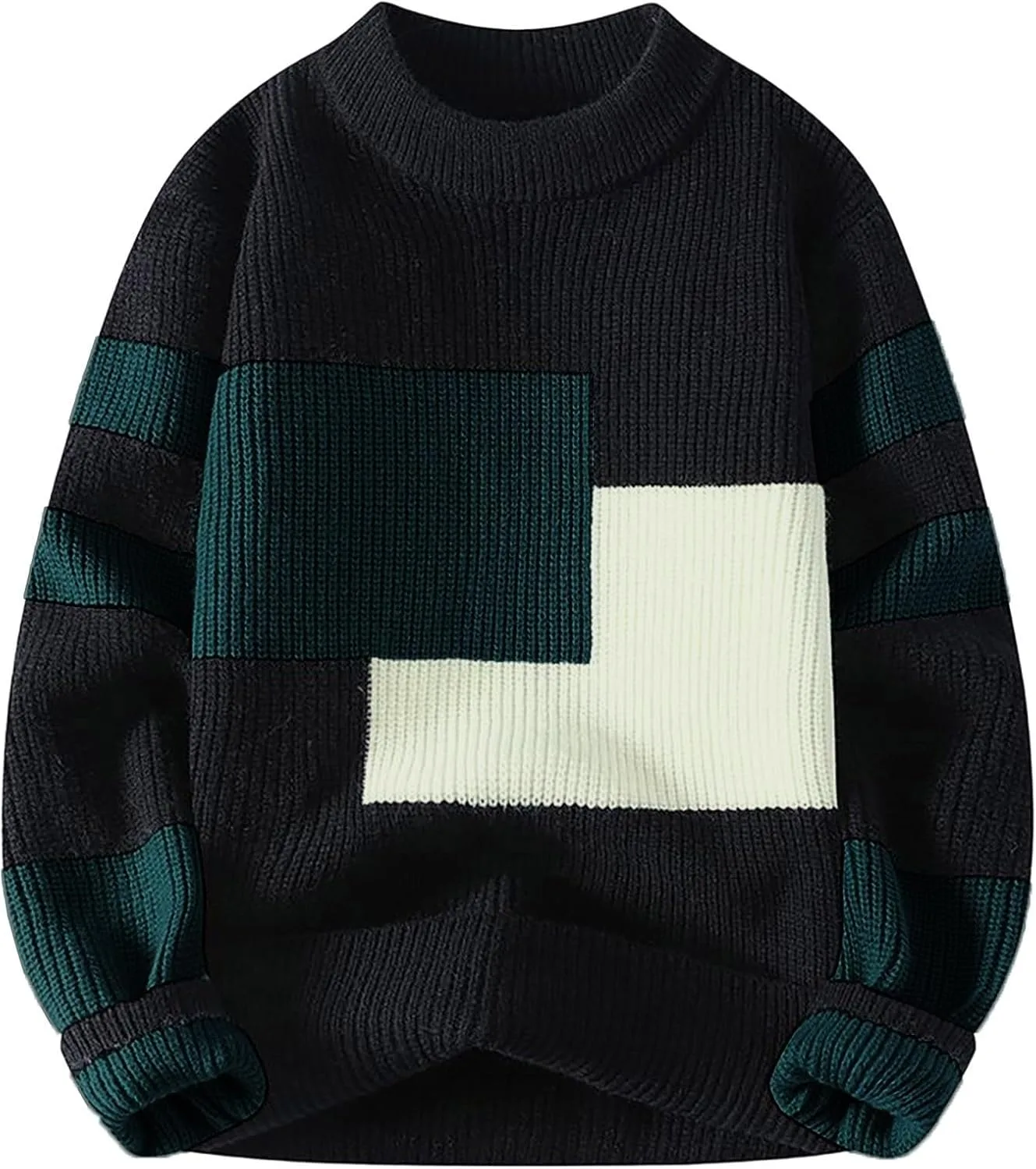 

Свитер вязаный с патчем и косой вязкой