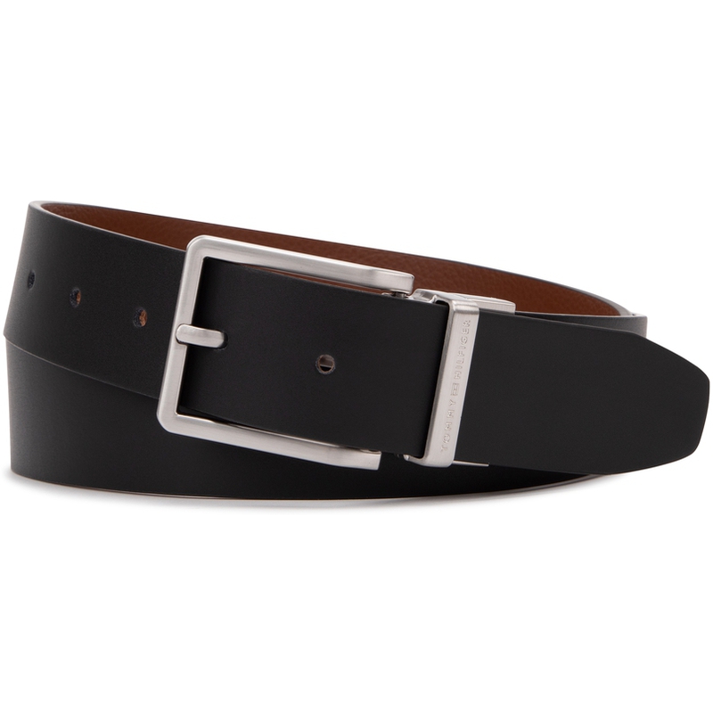 

Tommy Hilfiger Мужской кожаный ремень из коровьей кожи шириной 3.5 см, Black/Brown BDS