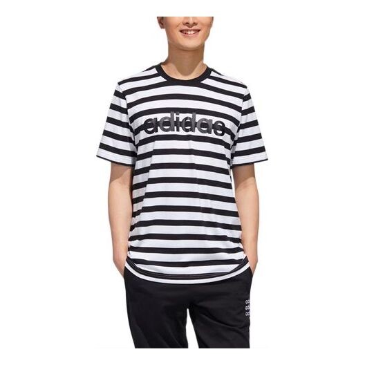 

Футболка neo stripe short sleeve sports pullover black Adidas, черный