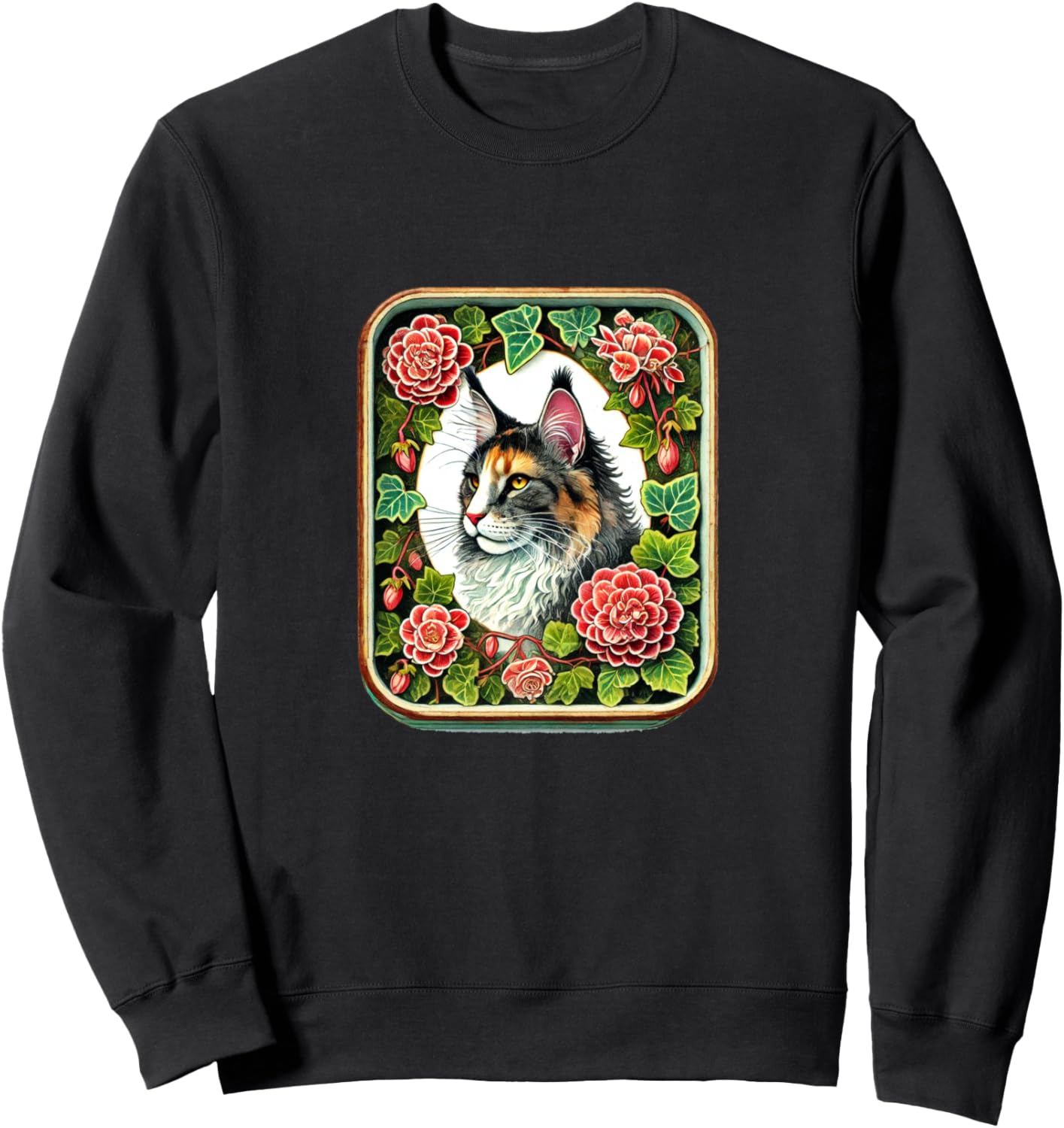 

Толстовка с изображением кошки породы мейн-кун с пятнистым окрасом Vintage Cats Lovers Snugg, черный
