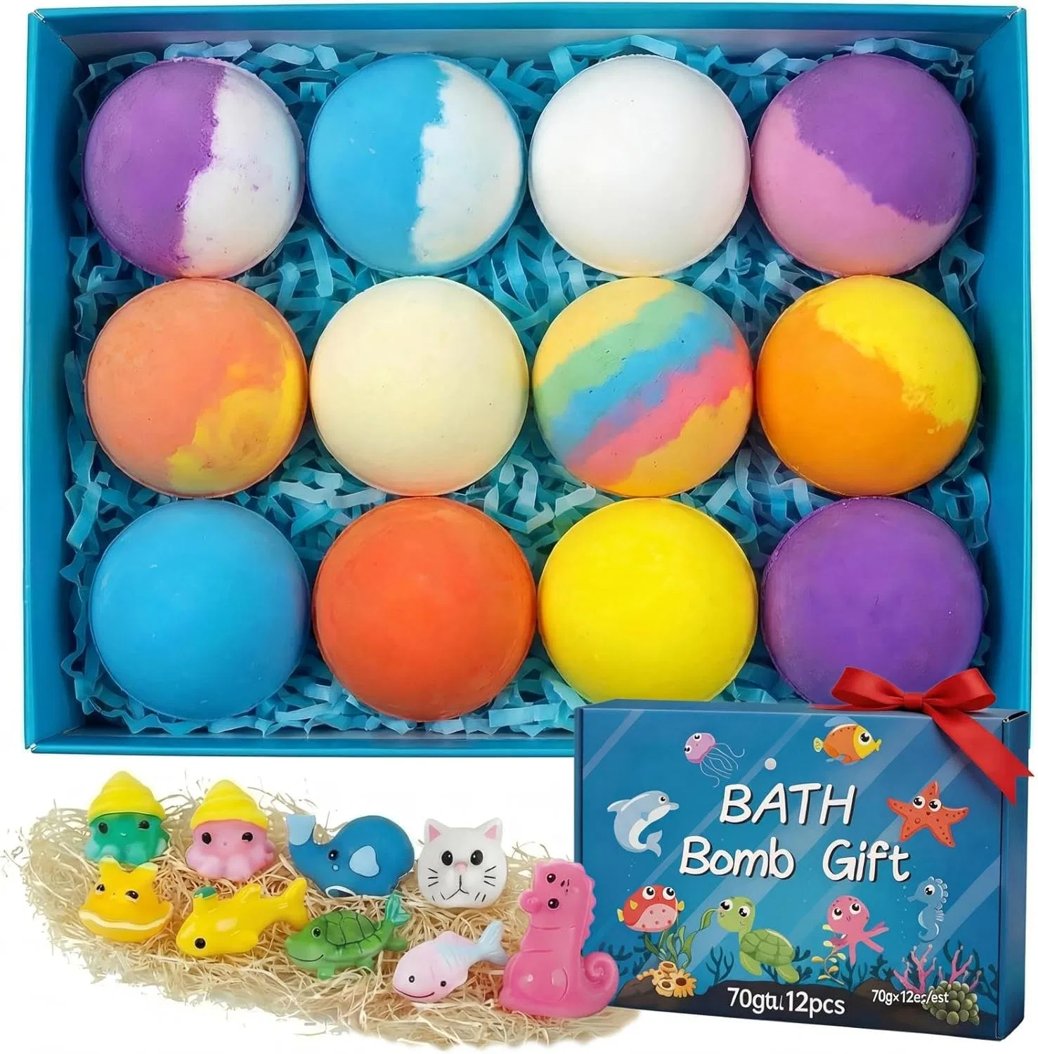Набор бомбочек для ванны для детей с сюрпризом, 12 штук Generisch