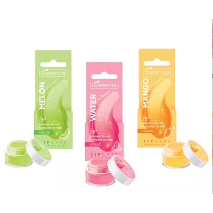 

Ночная маска-бальзам для губ Lip Care 2in1 Дыня, манго или арбуз 10 г Bielenda