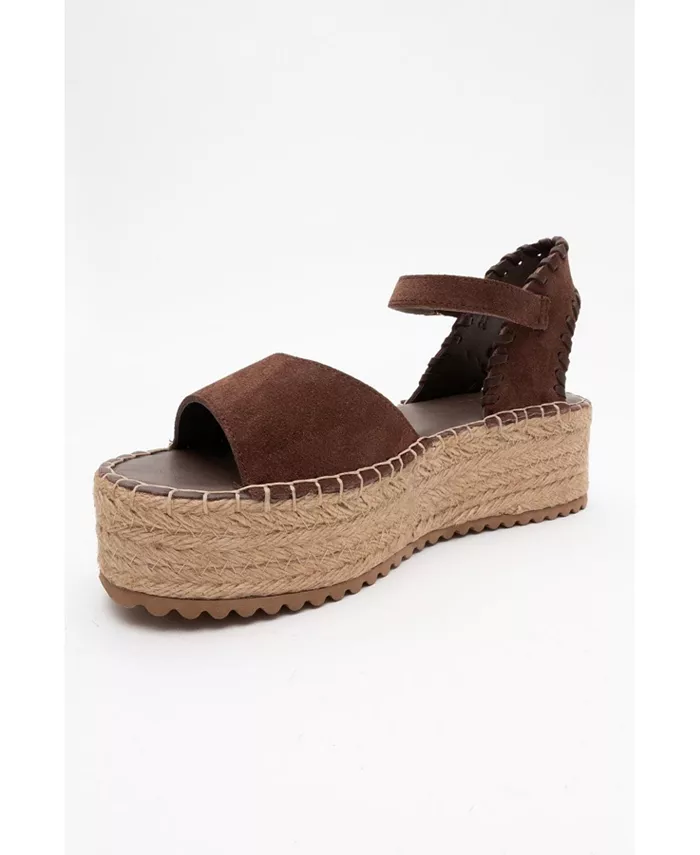 Сандалии Serez Leather Platform Espadrilles (женские) Forever & Always Shoes, коричневый — фото 4