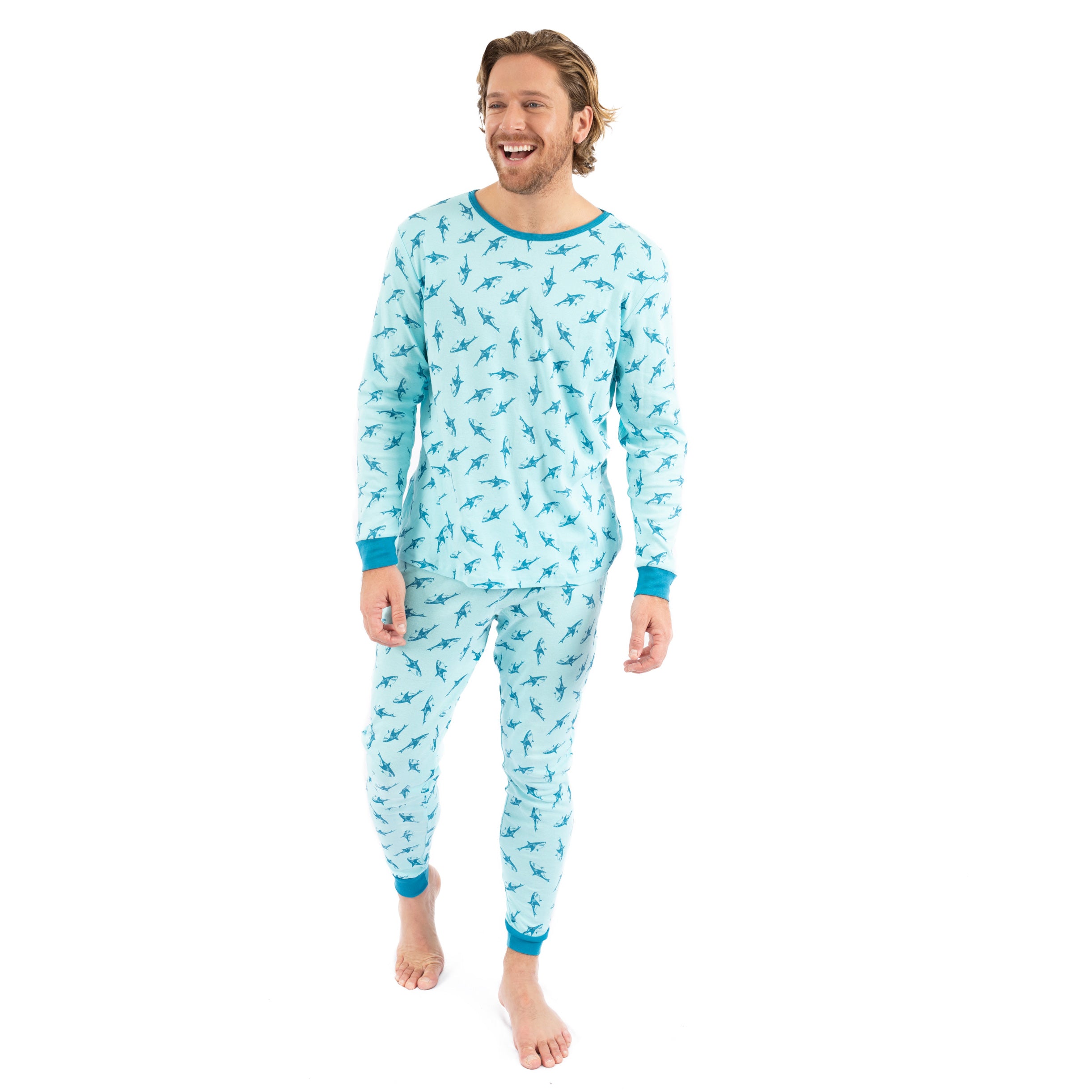 

Мужская двухкомпонентная хлопковая пижама Sharks Leveret, цвет sharks royal blue