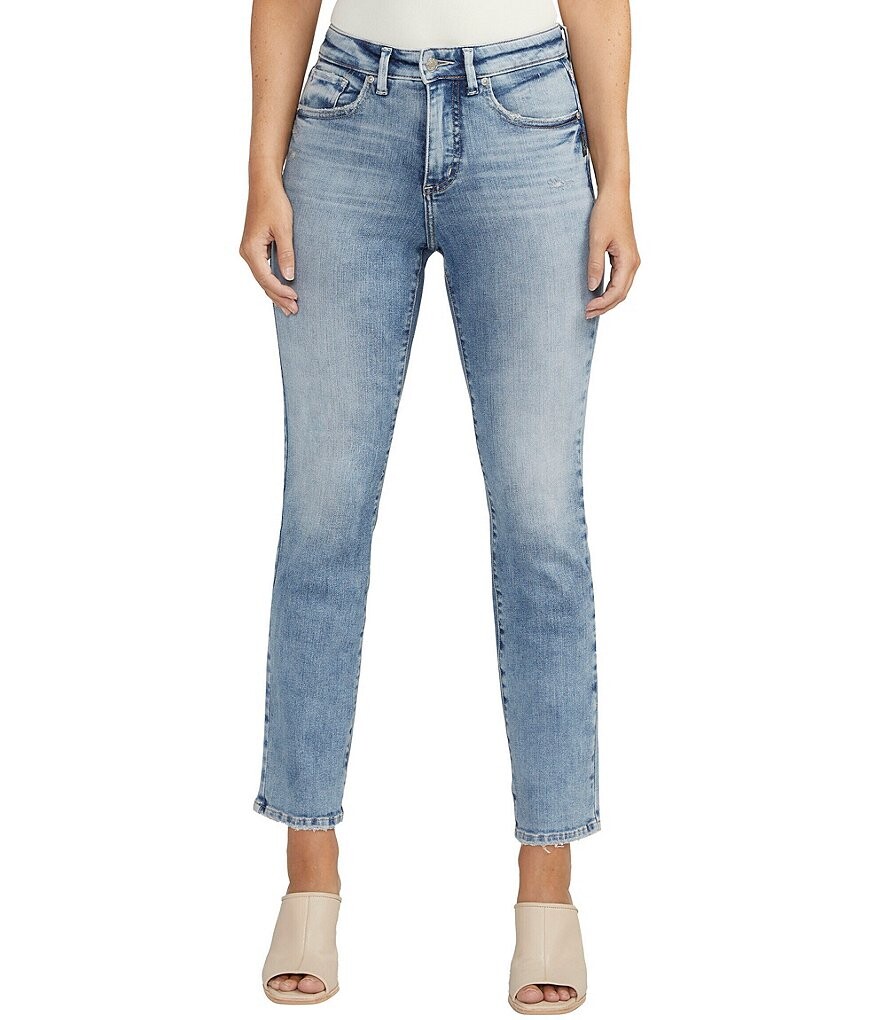 

Прямые джинсы до щиколотки с высокой посадкой Silver Jeans Co. Isbister, синий