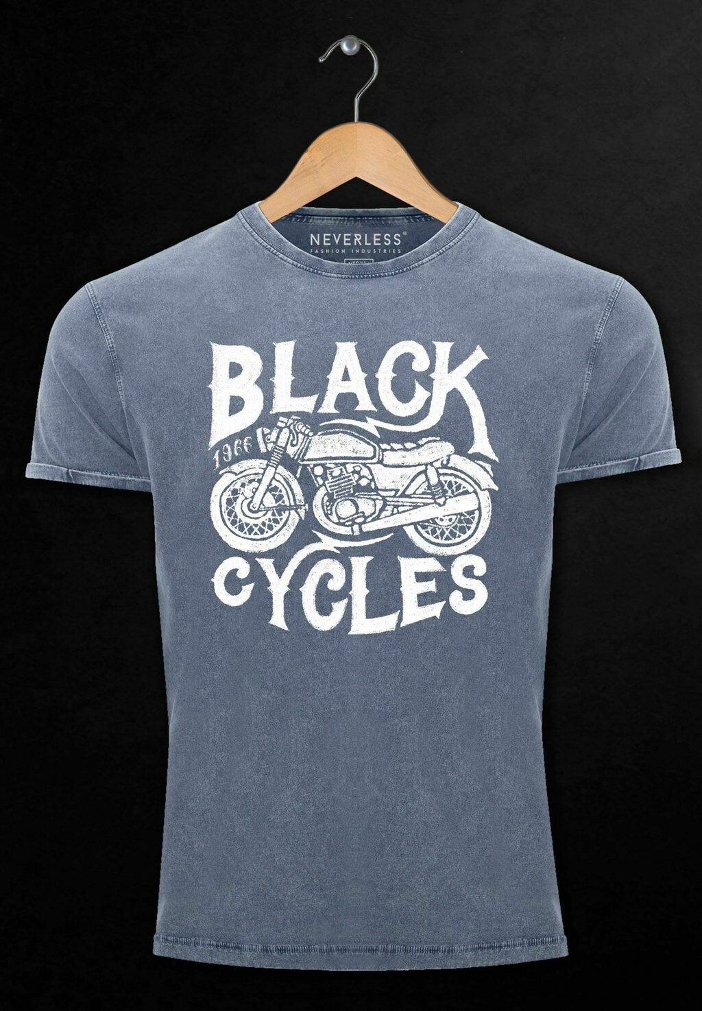 

Футболка с принтом VINTAGE WASHED MOTORRAD BIKER RETRO NEVE Neverless, синий