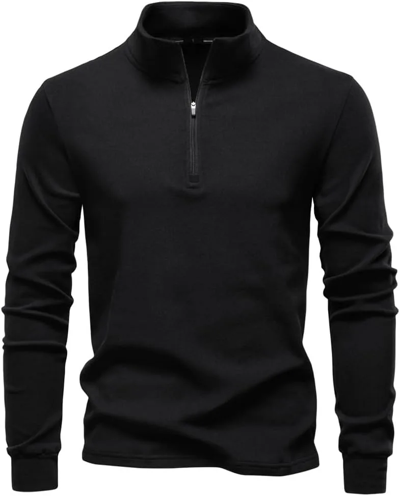 

Мужской флисовый свитер с воротником-стойкой, длинный рукав, для осени и зимы