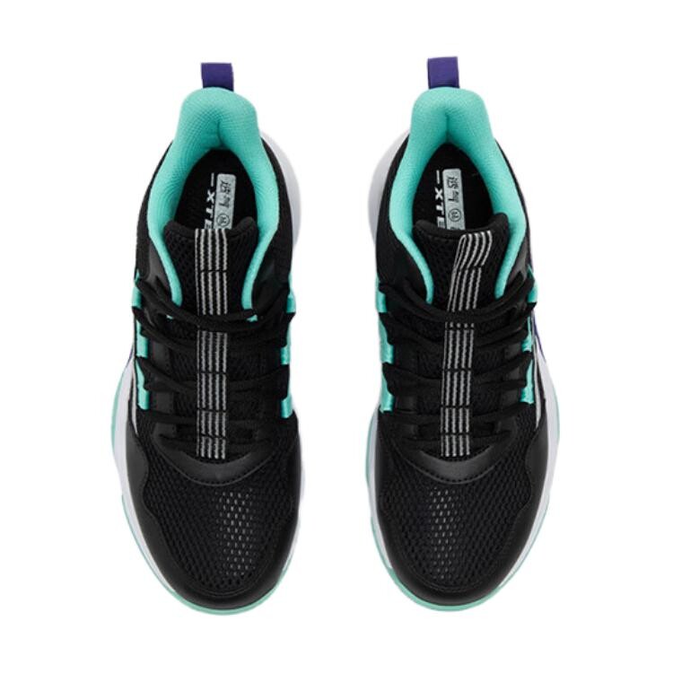 Детские баскетбольные кроссовки GS Low-top Green Xtep, черный/зеленый — фото 4