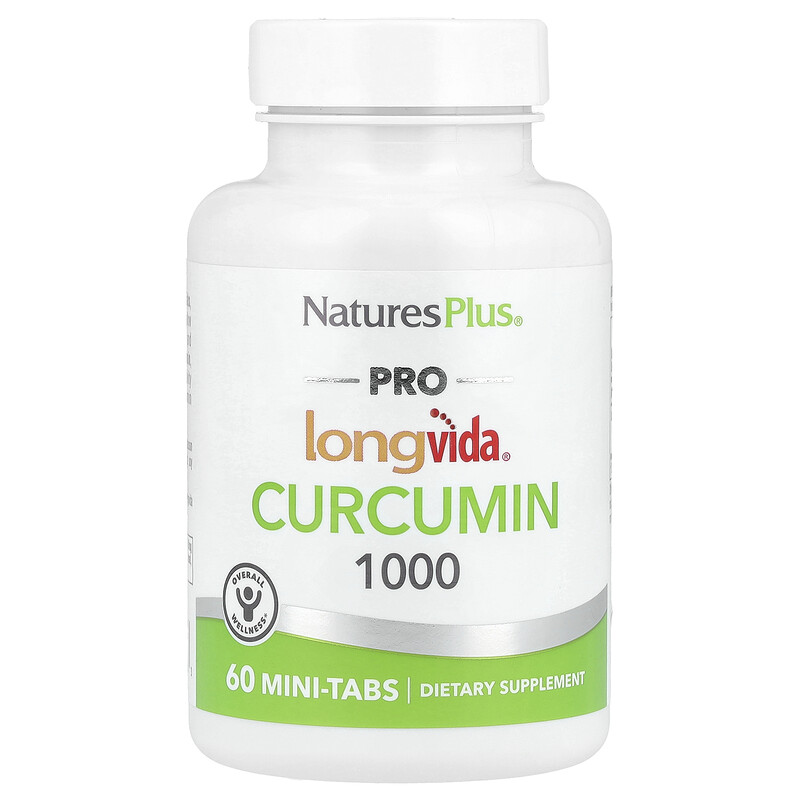 

NaturesPlus, Pro Longvida, куркумин 1000, 1000 мг, 60 мини-таблеток (500 мг на таблетку)