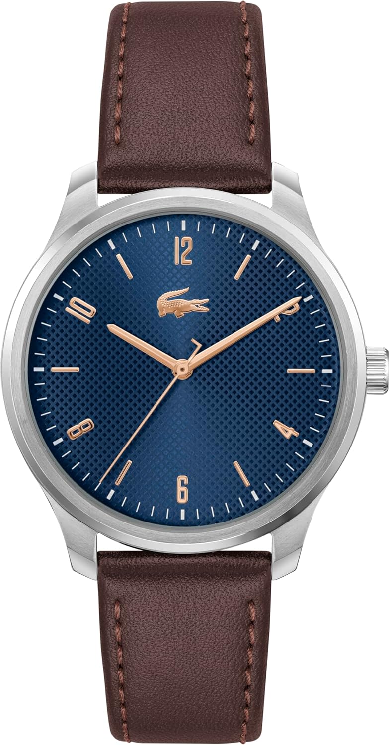 

Lacoste Lisbon мужские часы 3H Quartz, нержавеющая сталь, водонепроницаемые до 5ATM/50 метров - современный дизайн для него - 42mm, Lisbon Navy Bronze