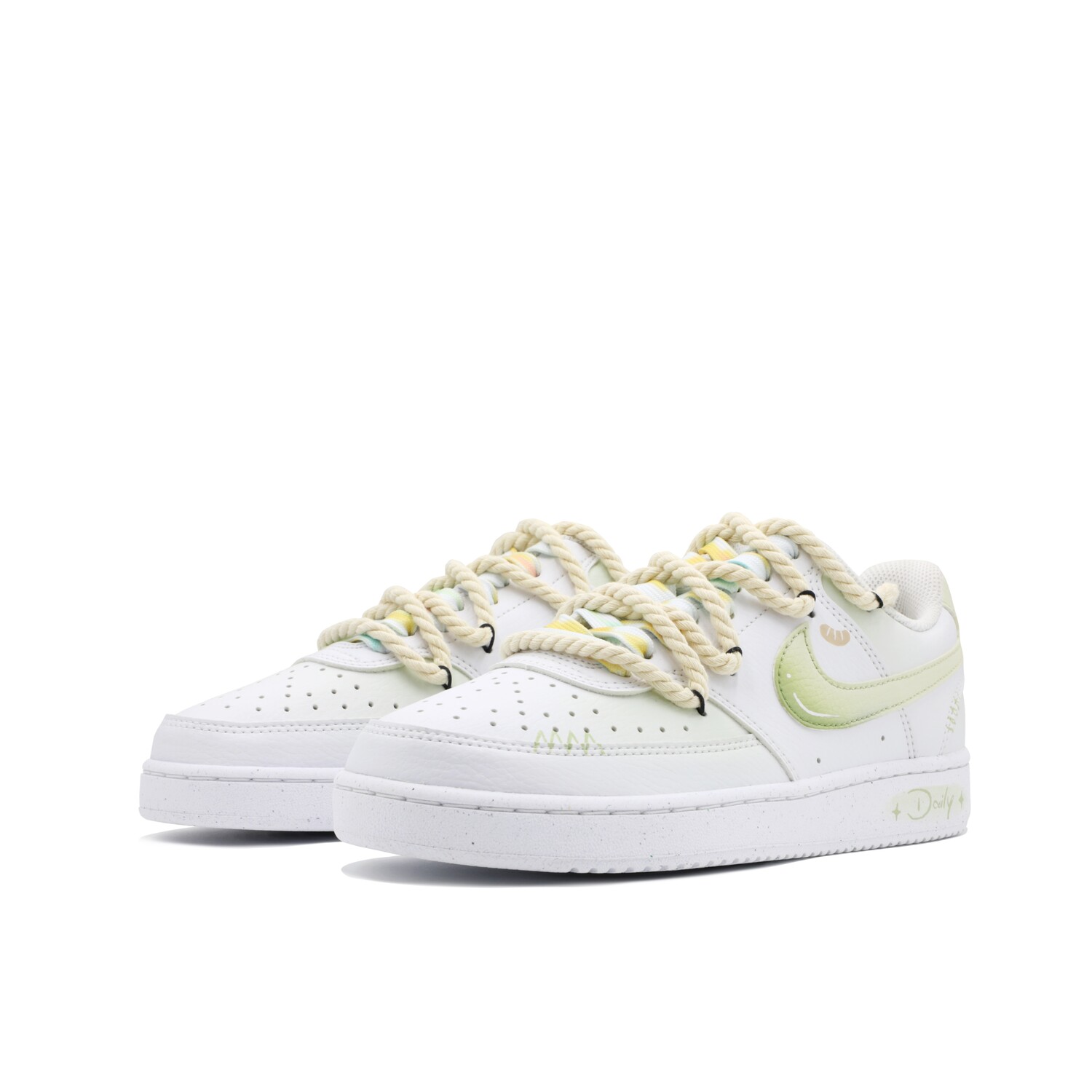 

Кроссовки для скейтбординга Court Vision 1 женские, низкие, белый/зеленый Nike