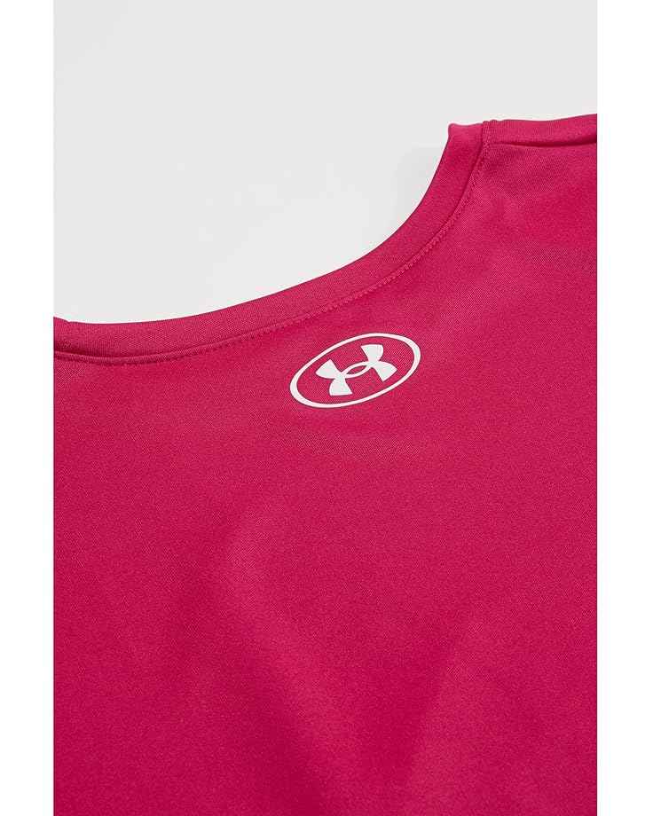 Футболка Under Armour Kids Tech Split Wordmark Short Sleeve T-Shirt, цвет Shaded Fuchsia/Prime Pink/White — фото 2