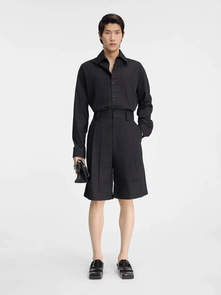 

Шорты-бермуды со вставками навега плиссе Jacquemus, черный