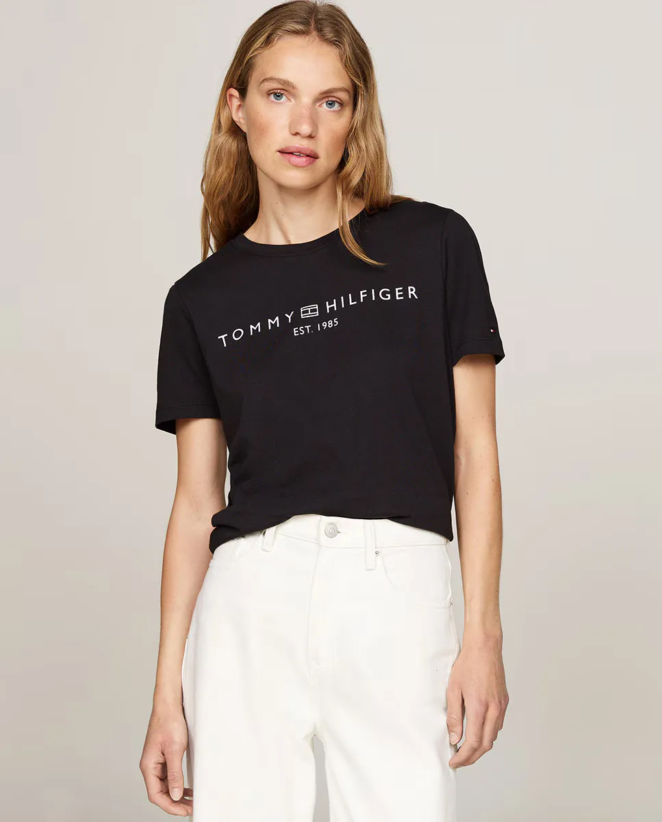 

Женская футболка с короткими рукавами и круглым вырезом Tommy Hilfiger, черный