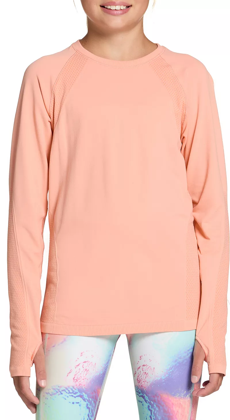 

Бесшовная футболка с длинными рукавами DSG Girls' Movement, цвет Summer Peach