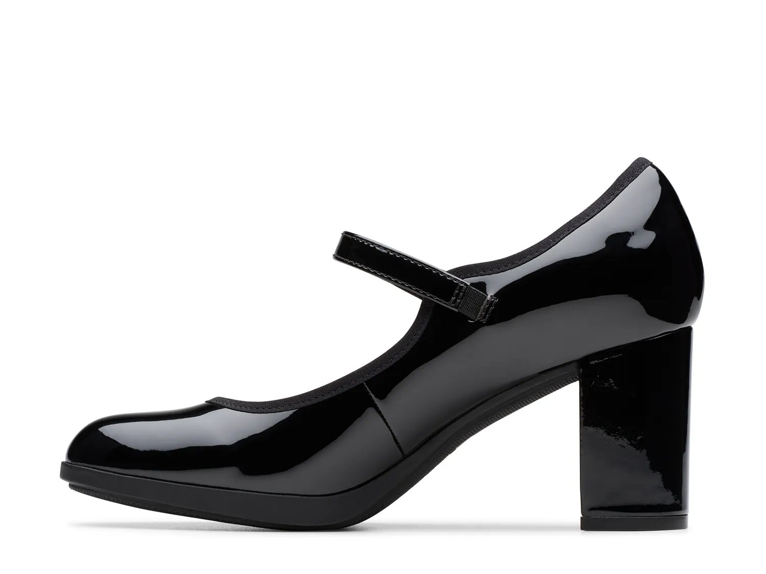 Туфли Clarks Bayla Lily Mary Jane Pump, Black Patent Synthetic — фото 3
