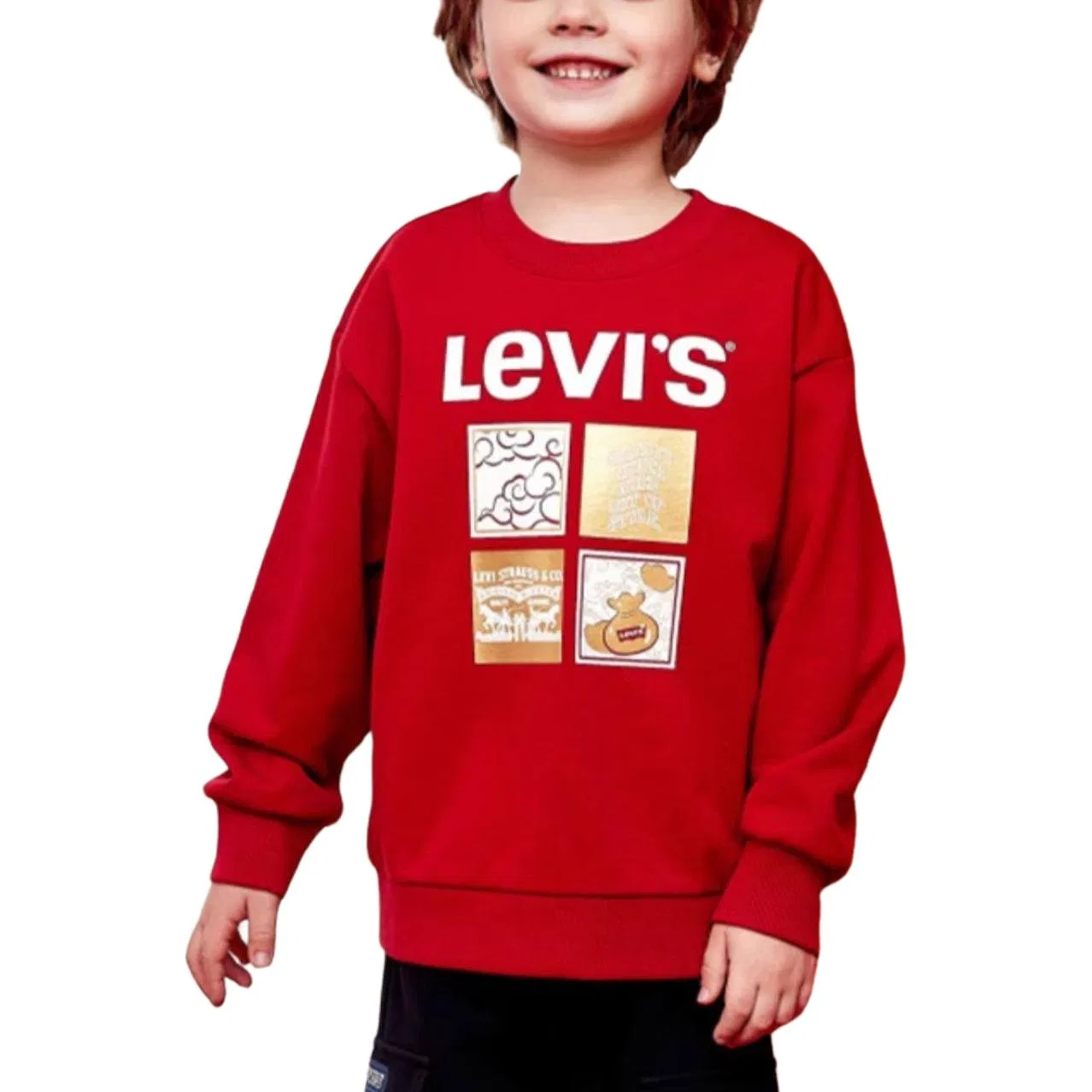 Детский свитшот с круглым вырезом Levis, Pepper Red