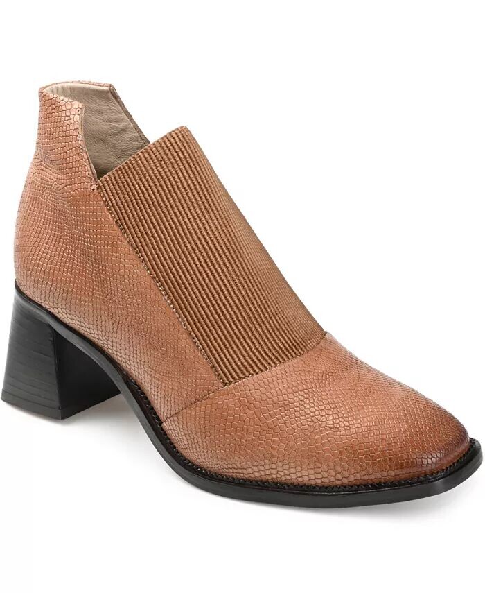 Женские туфли Stylla Stretch Vamp Block Heel Shooties Journee Signature, коричневый/бежевый