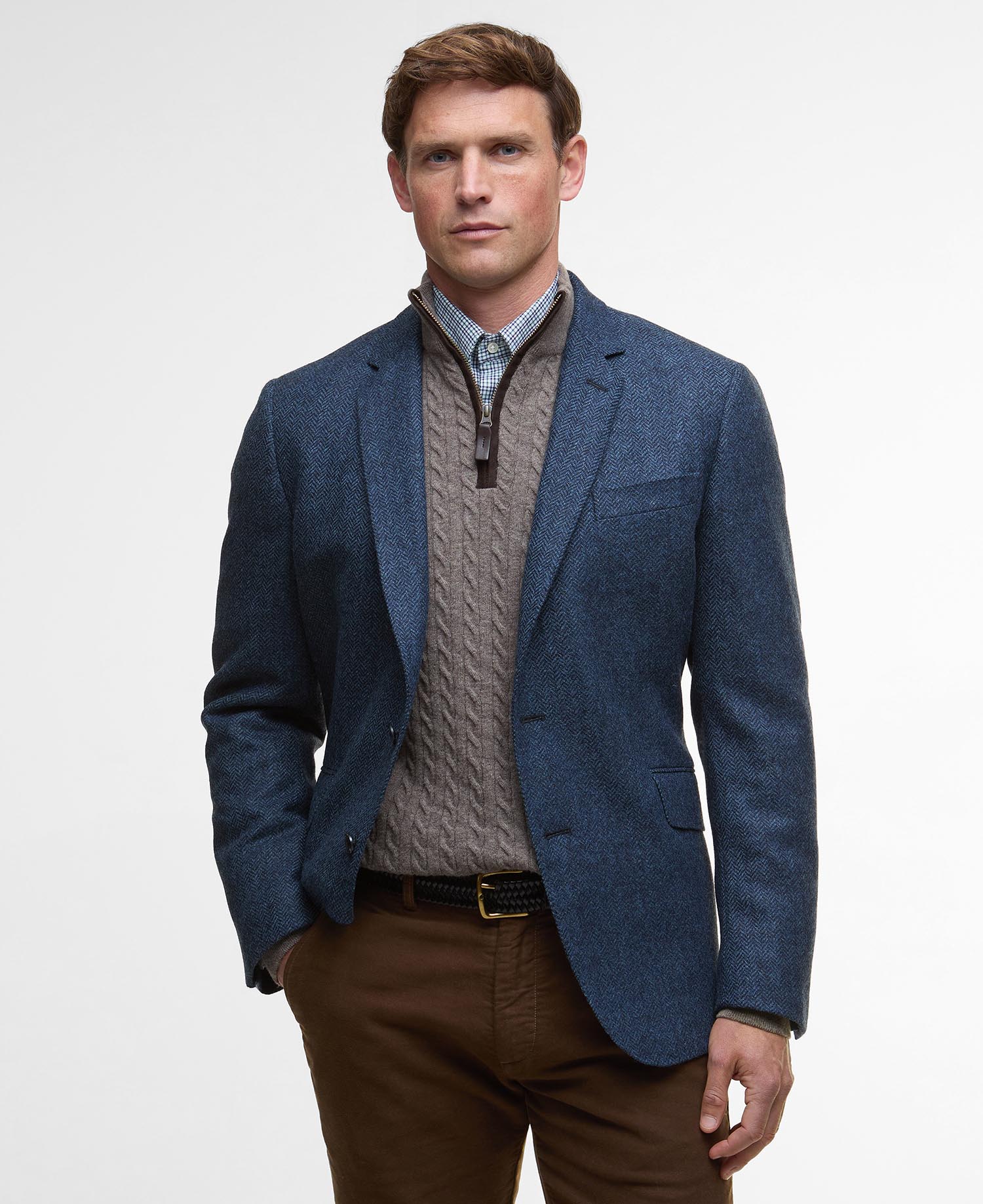 

Блейзер Barbour Firth Moons Herringbone, темно-синий