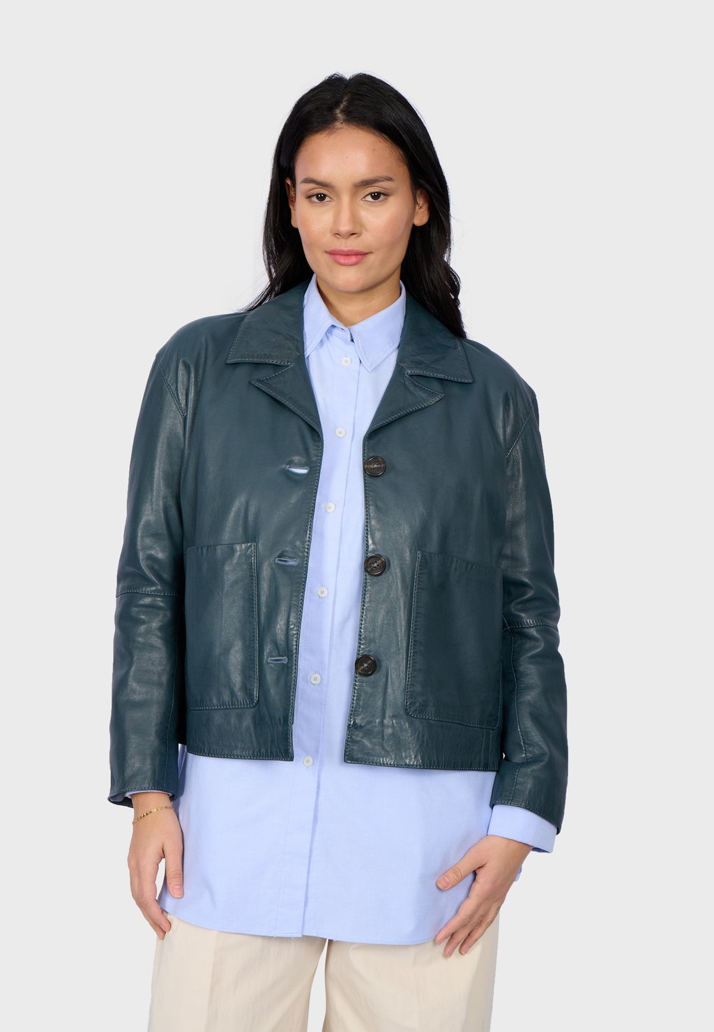

Кожаная куртка ALIA Oakwood, бирюзовый