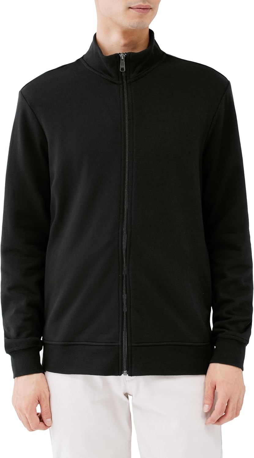 

Мужская легкая толстовка Amazon Essentials из французского трикотажа на молнии с высоким воротником, черный