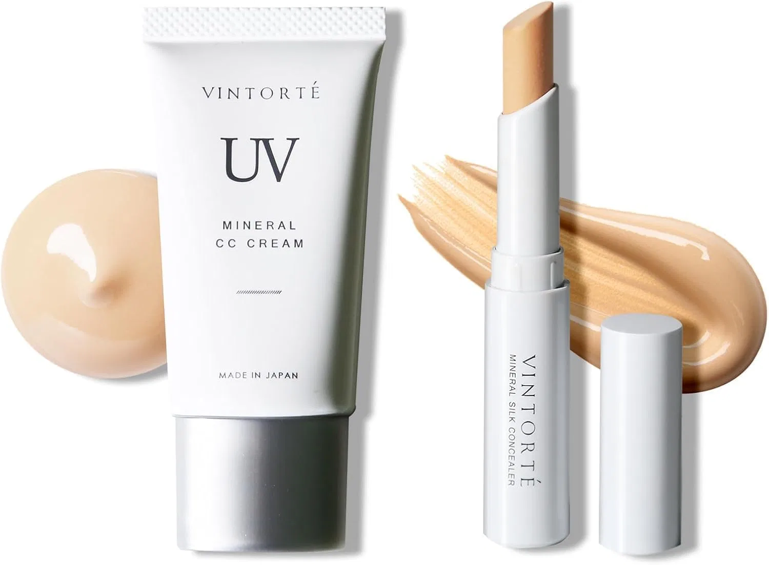 CC-крем VINTORTE Mineral CC Cream, набор CC-крем и консилер, светлый бежевый