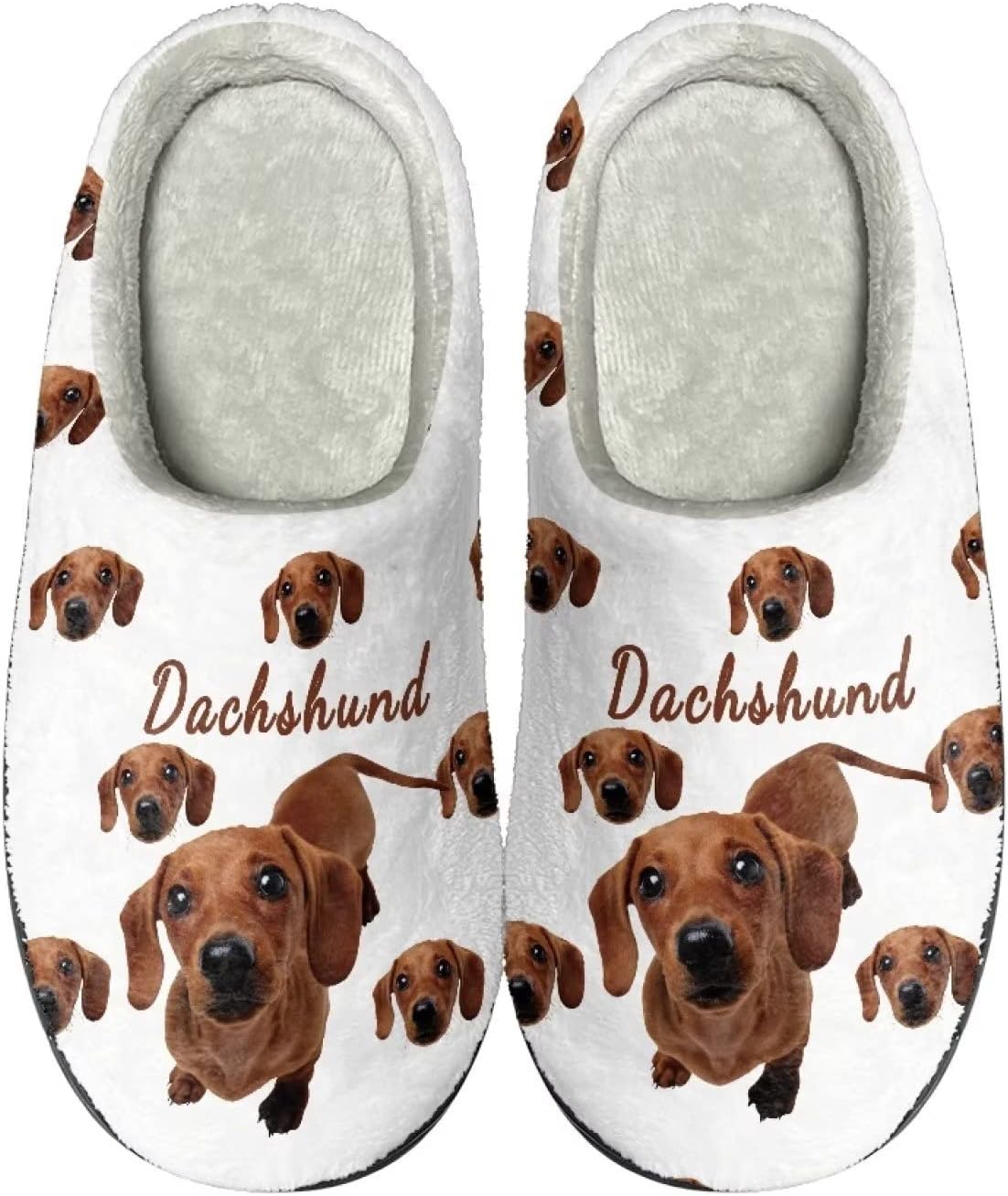 

Домашние тапочки Poceacles для женщин и мужчин, мягкие пушистые тапочки с антискользящей подошвой для дома и путешествий, Dachshund