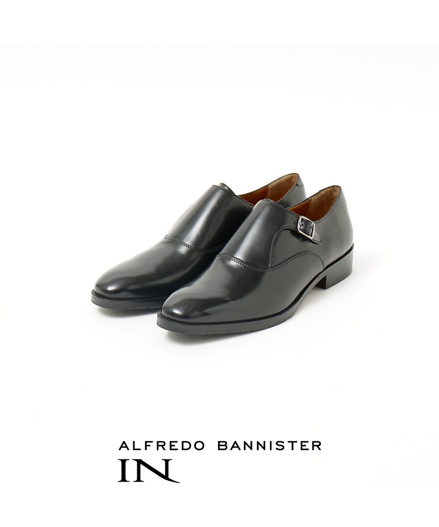 Туфли-монки с полуквадратным носком и одинарной пряжкой AlfredoBANNISTER, Black