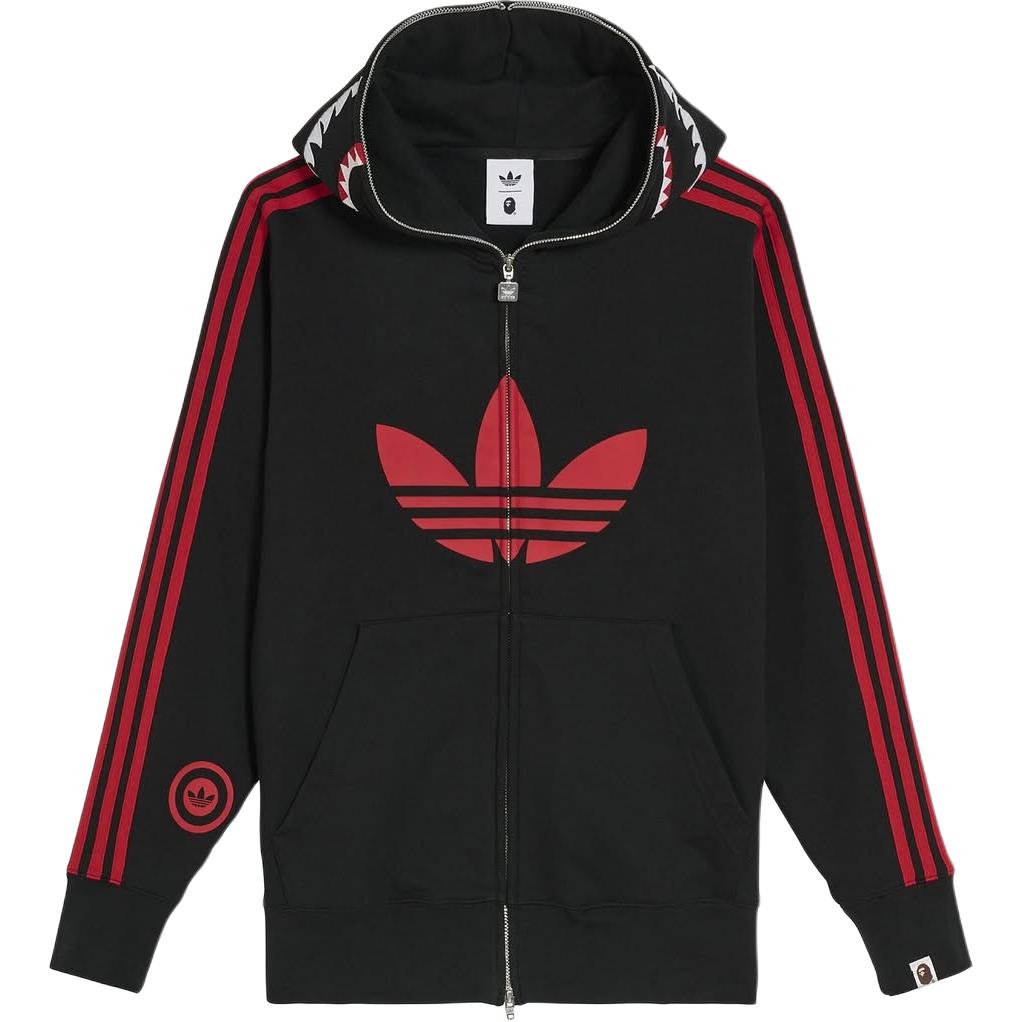 

Adidas Originals Бейп И Адидас Акула Флисовая Толстовка с Полной Молнией, Red Black