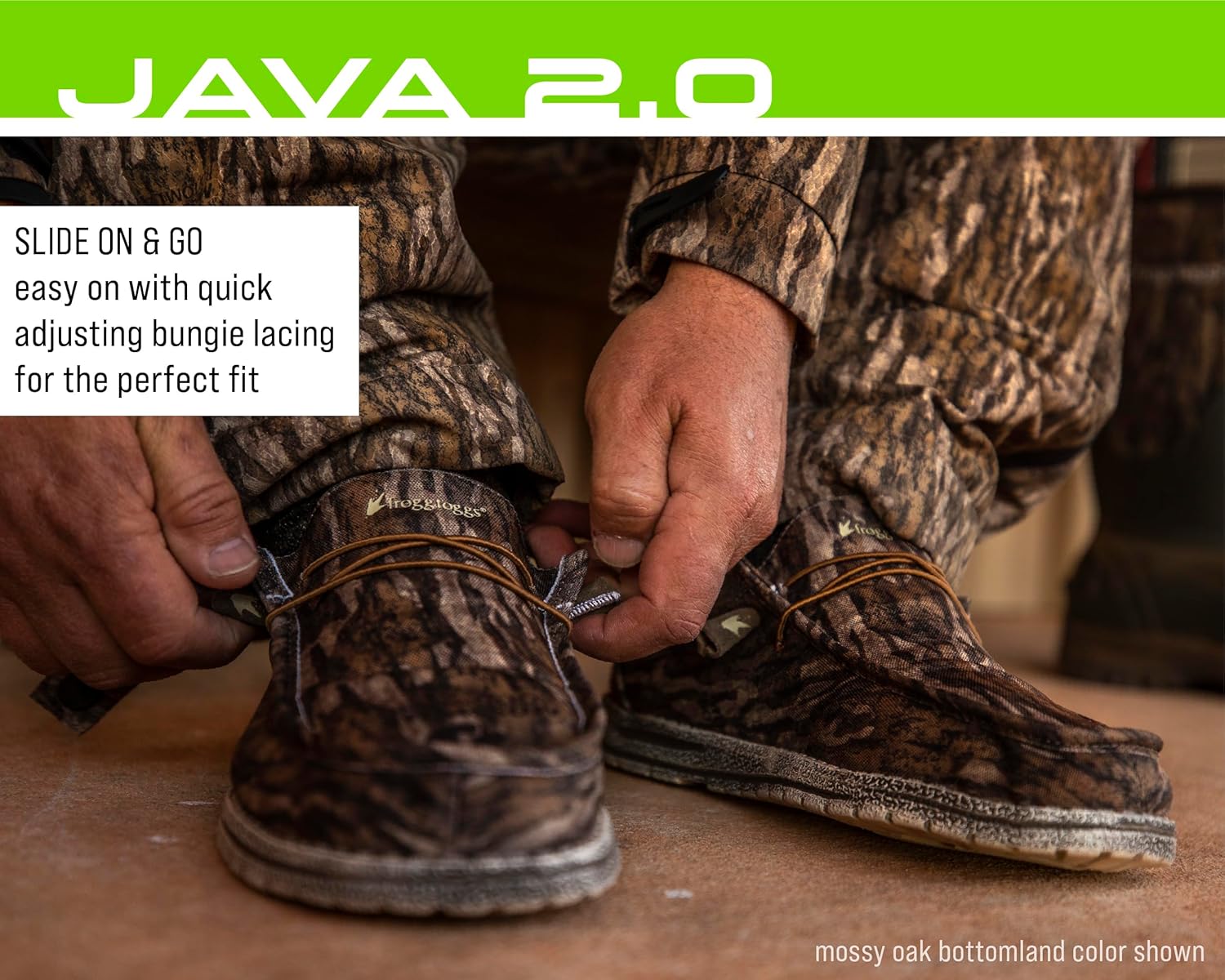 Мужские кроссовки FROGG TOGGS Java 2.0 на шнуровке, не водонепроницаемые, Non Waterproof Mossy Oak Bottomland 11 — фото 4