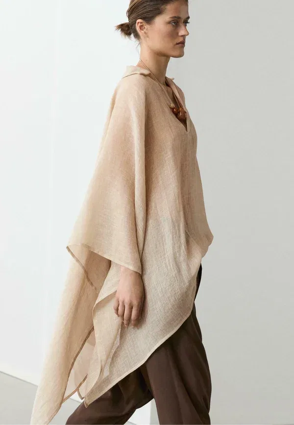 Пальто Massimo Dutti, бежевый — фото 4