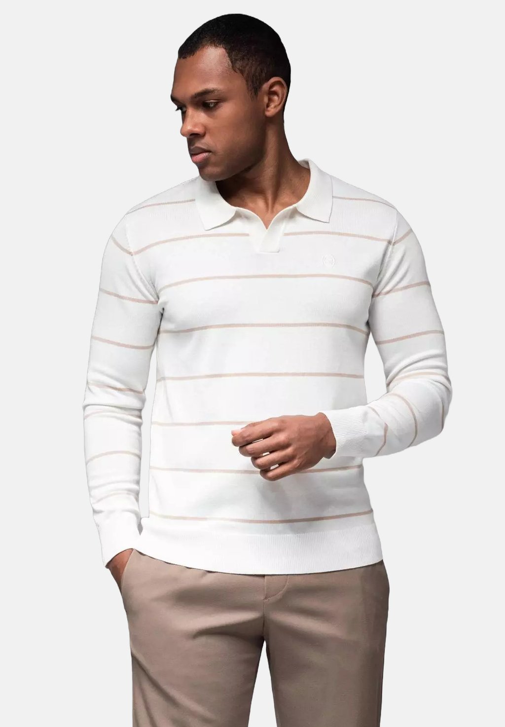 

Лонгслив WITH HORIZONTAL STRIPES - Polo shirt Ombre, кремовый