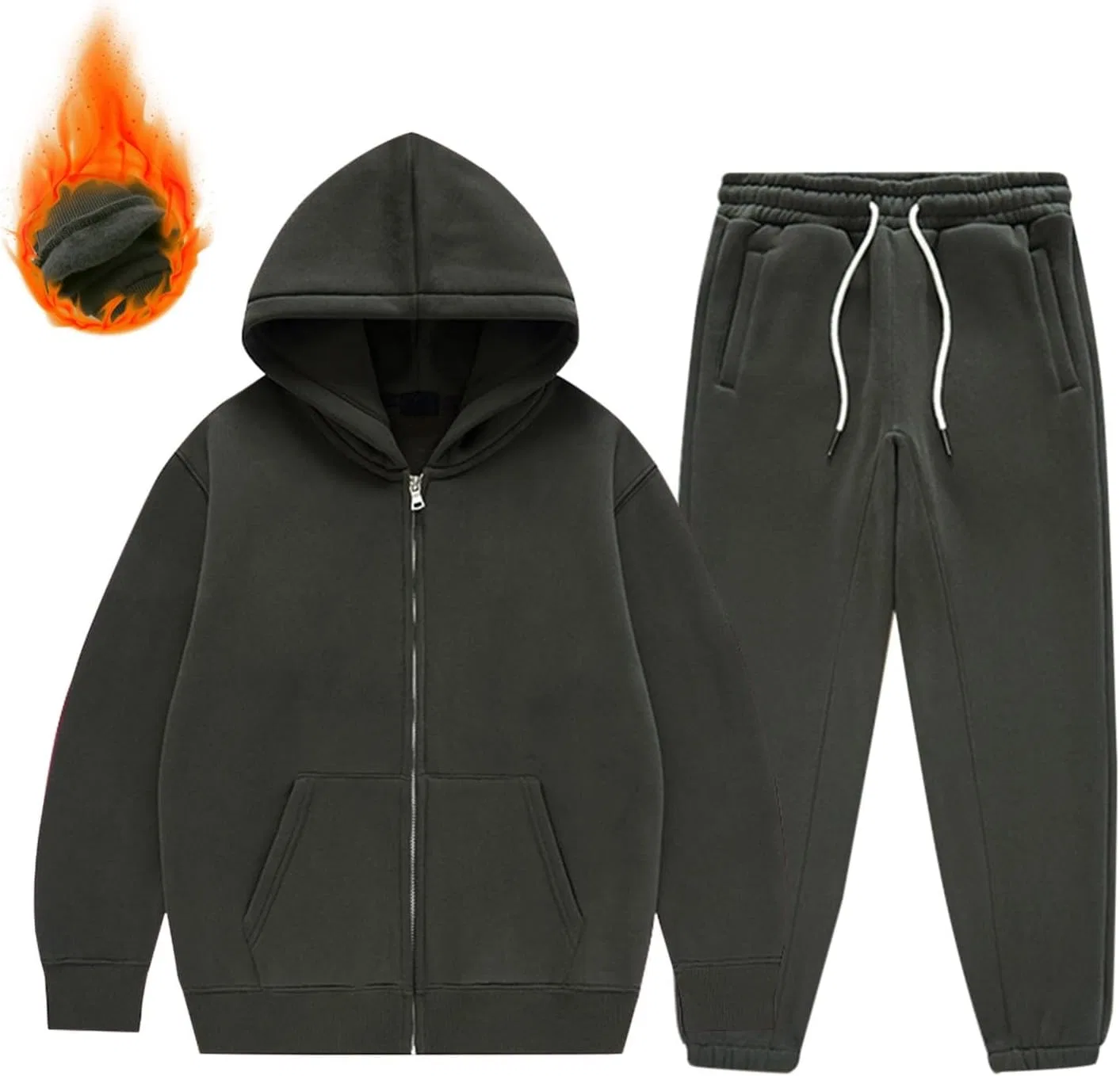 Детский спортивный костюм из 2 предметов, хлопковый, Dark Gray — фото 3
