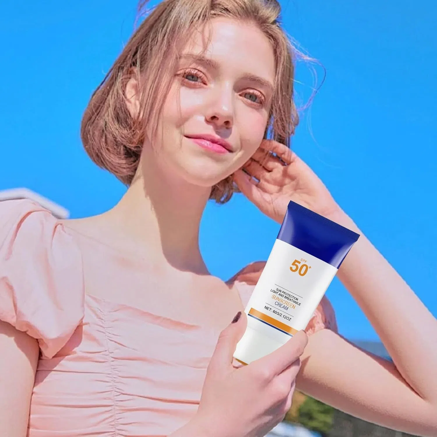 Солнцезащитный крем для лица SPF50, легкий и нежирный Mimoqk — фото 3